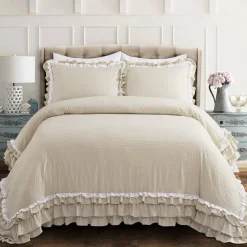 Ella Ruffle Lace 3 Piece Comforter Set