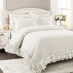 Ella Ruffle Lace 3 Piece Comforter Set