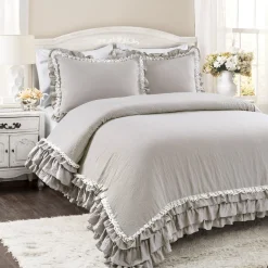 Ella Ruffle Lace 3 Piece Comforter Set