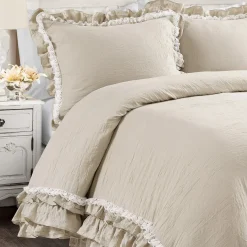 Ella Ruffle Lace 3 Piece Comforter Set