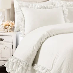 Ella Ruffle Lace 3 Piece Comforter Set