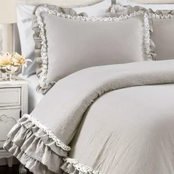 Ella Ruffle Lace 3 Piece Comforter Set