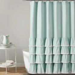 Ella Ruffle Lace Shower Curtain