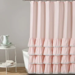 Ella Ruffle Lace Shower Curtain