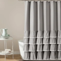Ella Ruffle Lace Shower Curtain