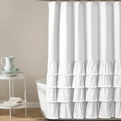 Ella Ruffle Lace Shower Curtain
