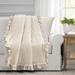 Ella Ruffle Lace Throw