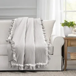 Ella Ruffle Lace Throw