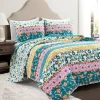 Emily Boho Stripe Reversible 3 Piece Quilt Set