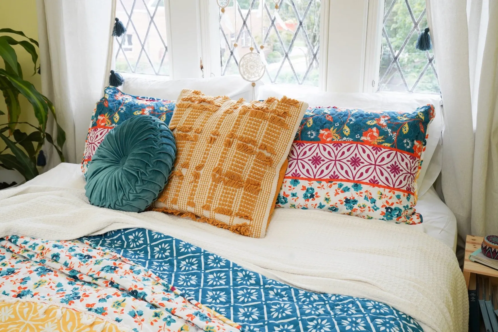 Emily Boho Stripe Reversible 3 Piece Quilt Set