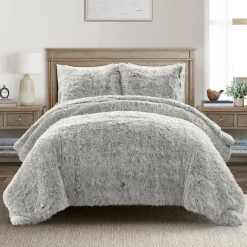 Emma Cozy Ultra Soft Two Tone Faux Fur Comforter Set