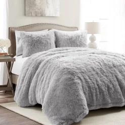 Emma Faux Fur Duvet Cover 3 Piece Set