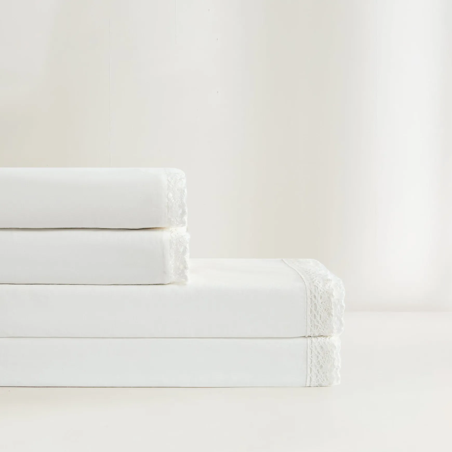 Evelyn Lace Trim Cotton Sheet Set