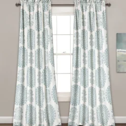 Evelyn Medallion Light Filtering Window Curtain Set