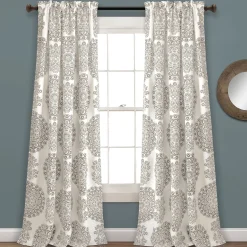 Evelyn Medallion Light Filtering Window Curtain Set
