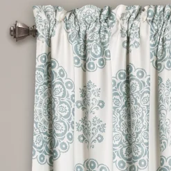 Evelyn Medallion Light Filtering Window Curtain Set