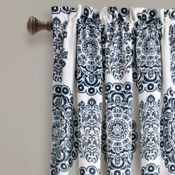 Evelyn Medallion Light Filtering Window Curtain Set