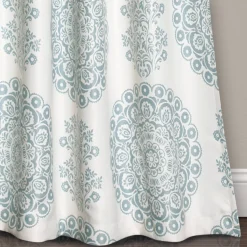 Evelyn Medallion Light Filtering Window Curtain Set