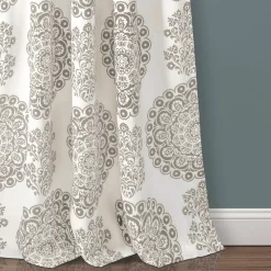 Evelyn Medallion Light Filtering Window Curtain Set