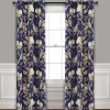 Farmhouse Bird And Flower Insulated Grommet Blackout Window Curtain Panel Set