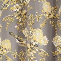 Farmhouse Bird And Flower Insulated Grommet Blackout Window Curtain Panel Set