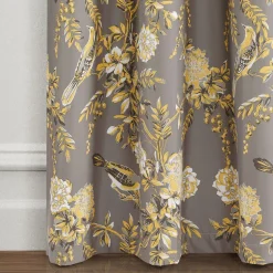 Farmhouse Bird And Flower Insulated Grommet Blackout Window Curtain Panel Set