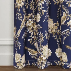 Farmhouse Bird And Flower Insulated Grommet Blackout Window Curtain Panel Set