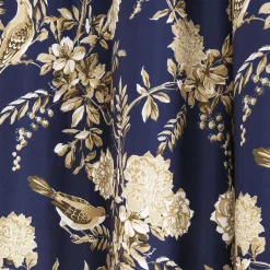 Farmhouse Bird And Flower Insulated Grommet Blackout Window Curtain Panel Set