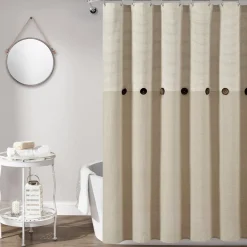 Farmhouse Button Stripe Yarn Dyed Shower Curtain