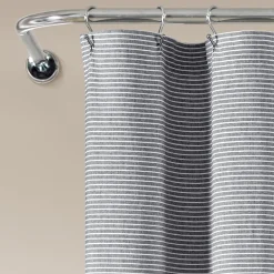 Farmhouse Button Stripe Yarn Dyed Shower Curtain