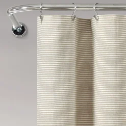 Farmhouse Button Stripe Yarn Dyed Shower Curtain