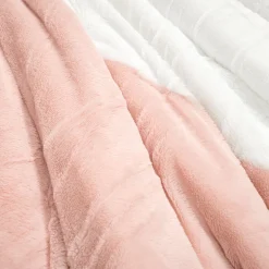 Farmhouse Color Block Ultra Soft Faux Fur Comforter Set