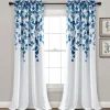 Farmhouse Ginkgo Leaf Light Filtering Window Curtain Panel Set