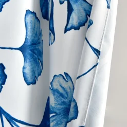 Farmhouse Ginkgo Leaf Light Filtering Window Curtain Panel Set