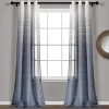 Farmhouse Ombre Stripe Grommet Sheer Window Curtain Panel Set