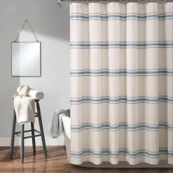 Farmhouse Stripe 100% Cotton Shower Curtain