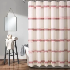 Farmhouse Stripe 100% Cotton Shower Curtain