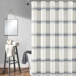 Farmhouse Stripe 100% Cotton Shower Curtain