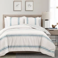 Farmhouse Stripe 100% Cotton Duvet Cover Set