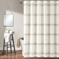 Farmhouse Stripe 100% Cotton Shower Curtain