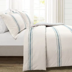 Farmhouse Stripe 100% Cotton Duvet Cover Set