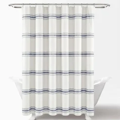 Farmhouse Stripe 100% Cotton Shower Curtain