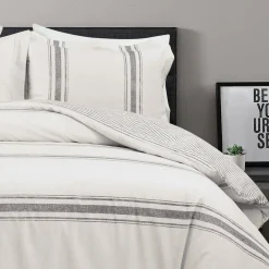 Farmhouse Stripe 100% Cotton Duvet Cover Set