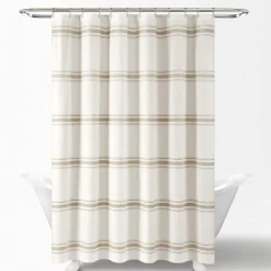 Farmhouse Stripe 100% Cotton Shower Curtain