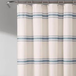 Farmhouse Stripe 100% Cotton Shower Curtain