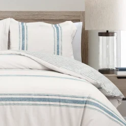 Farmhouse Stripe 100% Cotton Duvet Cover Set