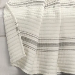 Farmhouse Stripe Kantha Pick Stitch Yarn Dyed Cotton Woven Throw