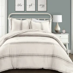 Farmhouse Stripe Reversible Comforter Set