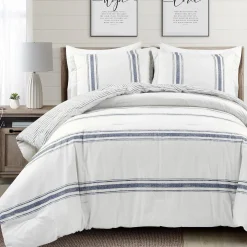 Farmhouse Stripe Reversible Comforter Set