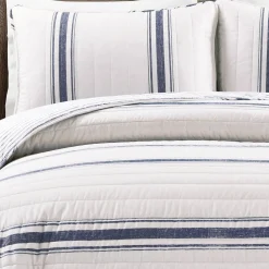 Farmhouse Stripe Reversible Cotton Quilt Set